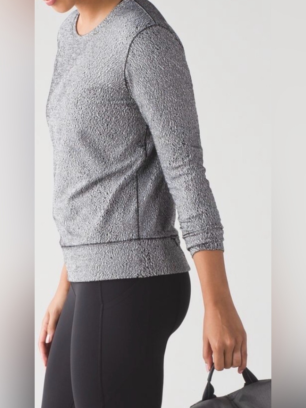 Lululemon Rush Hour RULU size 10 marbled black white pullover back zip pocket